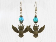 Native Bloom kolczyki SOWY vintage boho folk ptaki PIĘKNY PREZENT NA145