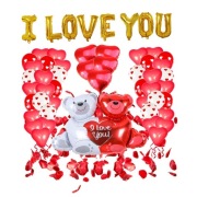 Zestaw balonów foliowych na hel I LOVE YOU 
