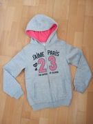 Cieplutka gruba bluza dresowa z kapturem dla dziewczynki r. 146