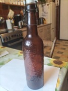 Stara przedwojenna butelka po piwie brązowa