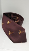 Elegancki Krawat Burgund Wzór Bażanty klasyczny styl 
