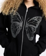 Nowa bluza New Yorker rozpinana damska czarna z kryształkami motylem Gdańsk