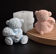 MIŚ z BUKIETEM Walentynki forma silikon 8.1*8.6 do odlewów Świec Mydła