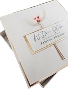 Kartka w pudełku ślub ślubna wesele boho beż beżowa suszone kwiaty