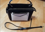 Torebka listonoszka Orsay 2 Komory saszetka kuferek biało czarna 