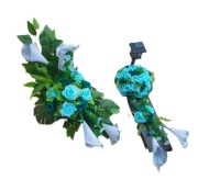 Kompozycja stroik na cmentarz z solarem na desce komplet