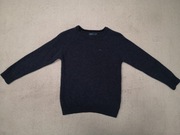 Granatowy melanż elegancki wełniany sweter Matalan Easy wełna jagnięca 36