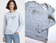 GAP Błękitna bluza z logo | Retro Crewneck | Brokatowe logo
