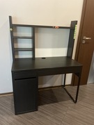 Ikea Mick biurko + dostawka nad biurko kolor czarnobrązowe