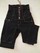 Spodnie jeansowe ciemne  z wysokim stanem roz. M