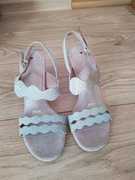 Lazzarini soft sole nowe sandalki  szpilki srebrne 38 24cm.