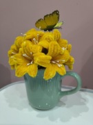 Bukiet z drucików kreatywnych w kubku. Rękodzieło 