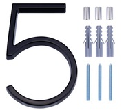 metal NUMER DOMU mieszkania CYFRA 5 czarna 12,5cm