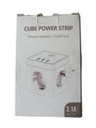 Kostka listwa scienna 3 gniazda oraz 3 usb