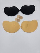 Push up stanik na niewidzialnym samoprzylepne staniki beżowy/czarny C