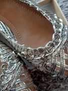 Śliczne ażurowe balerinki damskie złote rozmiar 39