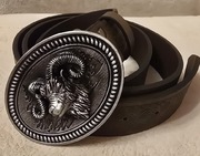 Skórzany pasek myśliwski MUFLON, do munduru myśliwego, leśnika. 120cm.