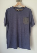 koszulka bluzka t-shirt z kieszonką granatowa Terranova XL/42