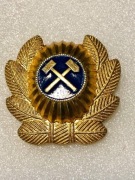 Kokarda radziecka, godło na czapkę ZSRR. Ministerstwa Przemysłu Węglowego