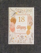 Karnet Kartka urodzinowa 18-STKA z brokatem z kopertą 11,5x16,5 cm