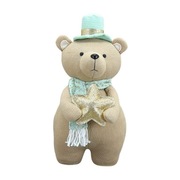 Świąteczny Miś materiałowy brązowo-zielony 39cm 