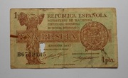 stary banknot 1 Peseta Hiszpania