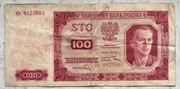 Banknot Polska PRL 100 Złotych 1948 r. Seria EB Stan III- VF- Robotnik