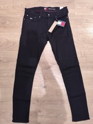 Spodnie jeansy TOMMY JEANS Austin Slim Tapered czarne zwężane nowe 33/36