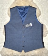 Kamizelka garniturowa XL Niebieska w kratke Burton Menswear London 