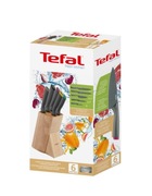 Noże w bloku zestaw TEFAL FRESH KITCHEN 5 noży ze stali nierdzewnej + blok