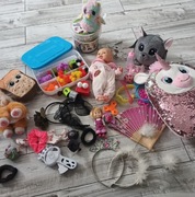 Duży zestaw zabawek hatchimals,koraliki do prasowania 