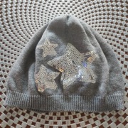 H&M fajna przejściowa czapka szara z cekinami 51cm 92-104