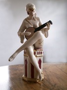 ROYAL DUX. Kobieta z banjo. ART DECO. 37 cm!