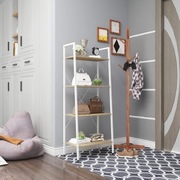 Nowa Półka Stojąca Regał 4-poziomowy Biały +Jasny Dąb 60x35x148cm