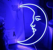 NEON KSIĘŻYC LAMPKA LED DO SYPIALNI POKOJU DZIECKA ASTRONOMIA SATELITA
