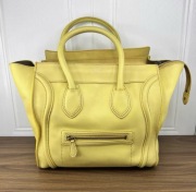 Céline Luggage Mini – żółta skórzana torebka 31 cm