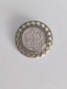Broszka z oryginalną monetą 1 zł 1929 r. – rękodzieło, żywica, unikat