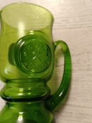 Stary szklany zielony kufel KWK Lenin Sitg 1985