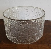 Wyjątkowa szklana miska, nierówne boki miski, jak kora drzewa