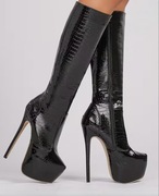 Eleganckie długie botki z wzorem krokodyla, pole dance 39, 17cm (47)