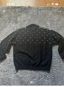 Sweter damski czarny koraliki