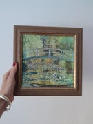 Obrazek w ramce, stara rama drewniana