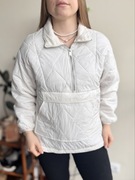 Biała przejściowa pikowana kurtka z kołnierzem CROPP S