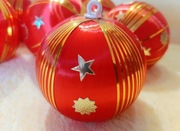 czerwone bombki zawieszki choinkowe, vintage .