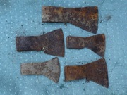 Zabytkowe Retro 5x Ostrze Siekiery z epoki PRL