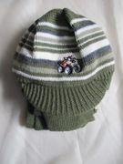Komplet czapka z szalikiem zielona 44-50