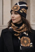 Komplet welurowy: czapka + szalik | Styl grecki | Welurowa Elegancja 