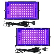 Lampy LED UV, zestaw 2 sztuk, 100 W, 400 nm, wodoodporne IP66 