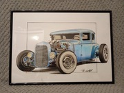 1931 Ford Coupe Hot Rod plakat wydruk prezent A3 42x30