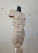 Beżowa sukienka prążkowana firmy Divided H & M nowa rozmiar S 36/38